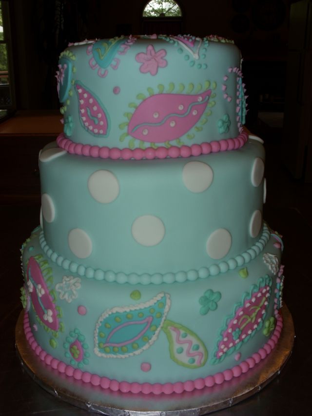 Paisley Baby Shower Cake