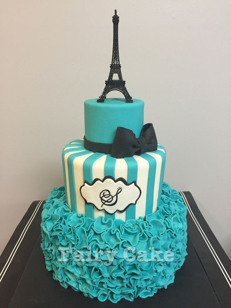 Paris Birthday Cakes Teal