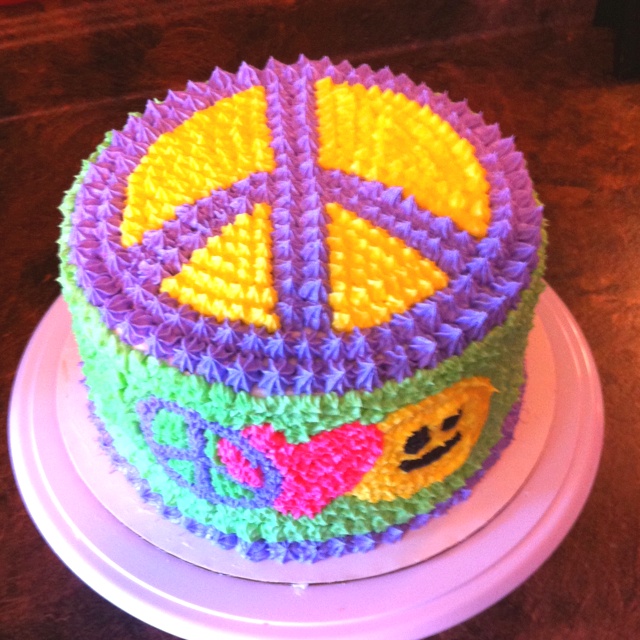 11 Photos of Peace Birthday Cakes Easy Frosting