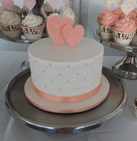 Peach and Cream Wedding Cake