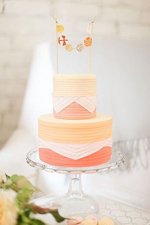 Peach Wedding Cake