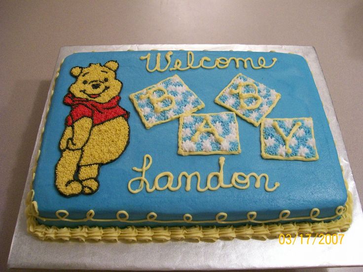 Pooh Baby Shower Cake