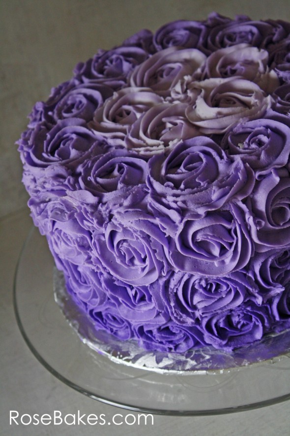 9 Unique Birthday Cakes With Purple Roses Photo Small Wedding