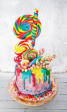 Rainbow Lollipop Birthday Cake