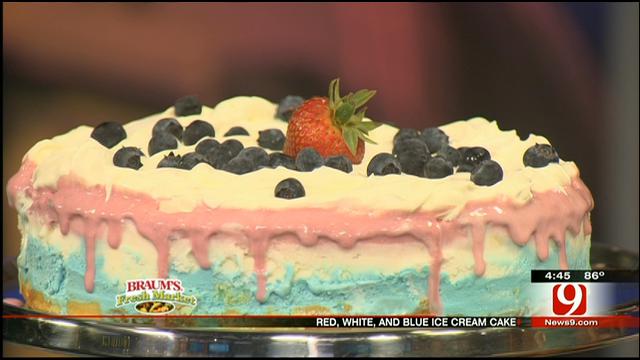 Red White and Blue Ice Cream Cake