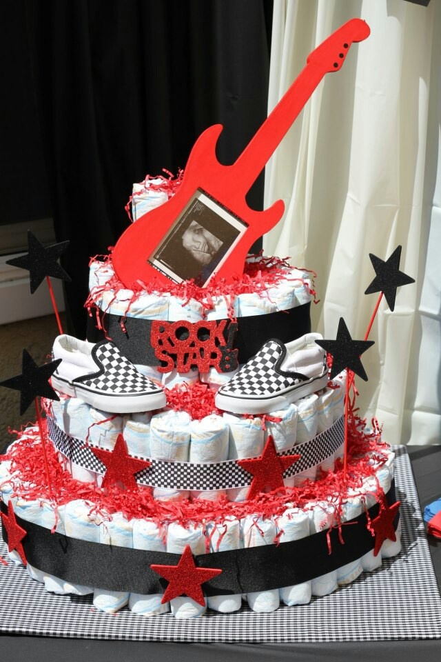 Rock and Roll Diaper Cake