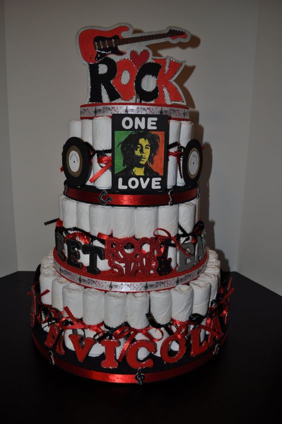 Rock'n Roll Diaper Cake