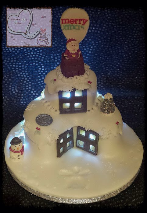 Snow Christmas Lights Cake