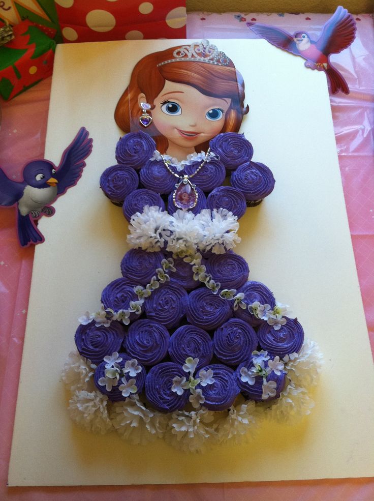 Sofia the First Birthday Cake and Cupcakes