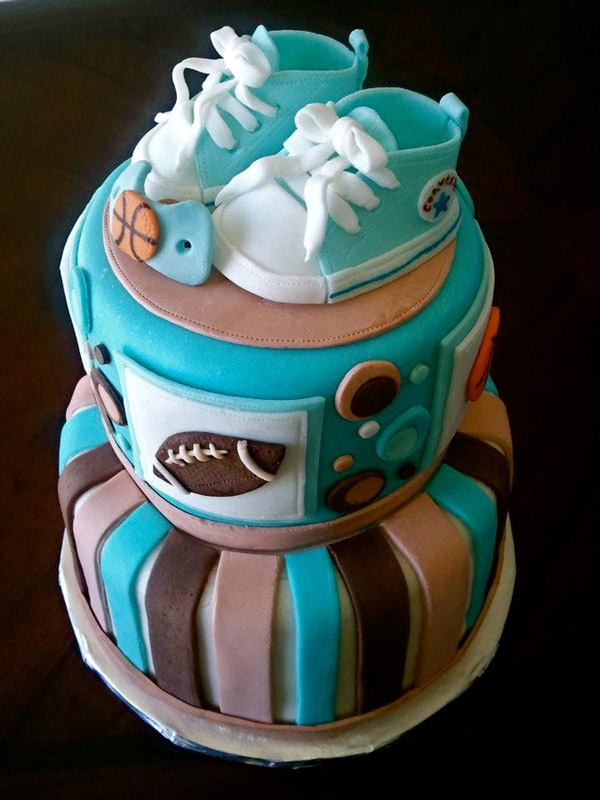 Sports Theme Baby Shower Cake