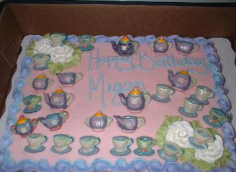 Tea Party Themed Sheet Cake