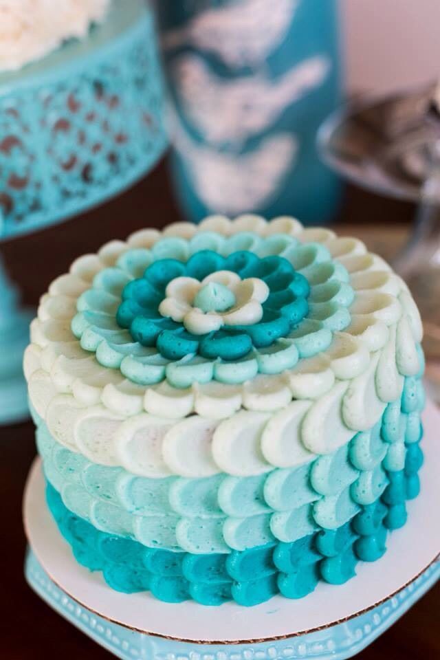 Teal Birthday Cake