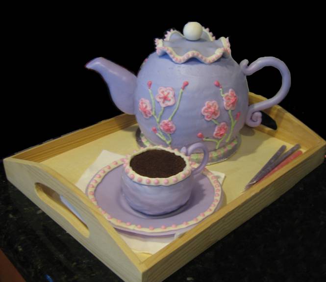 Teapot Tea Cup Cake with Cupcakes