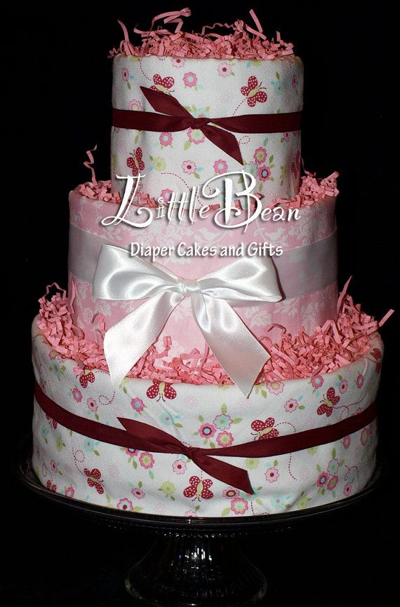 Three Tier Diaper Cake Girls