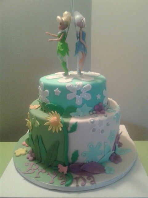 12 Photos of Periwinkle Tinkerbell Birthday Cakes