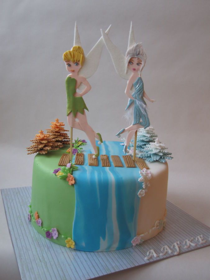 Tinkerbell and Periwinkle Cake