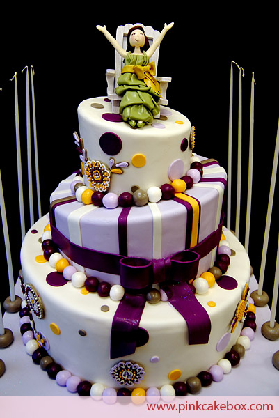 Topsy Turvy Bat Mitzvah Cake