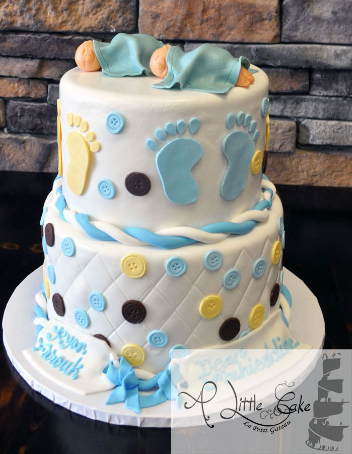 Twin Baby Shower Cake