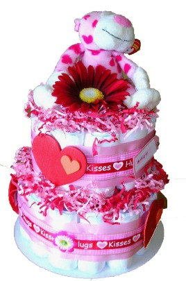 Valentine Baby Shower Diaper Cake