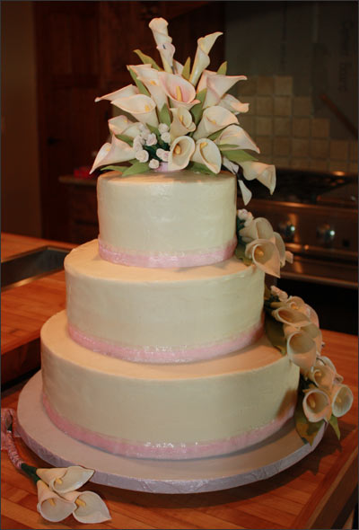 Wedding Cake with Calla Lilies