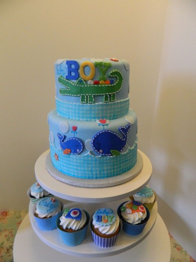 Whale Baby Shower Cake