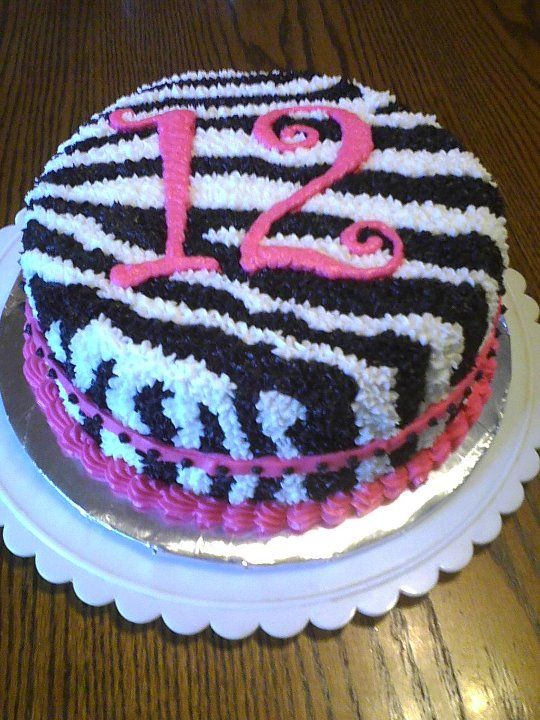 Zebra Striped Birthday Cake