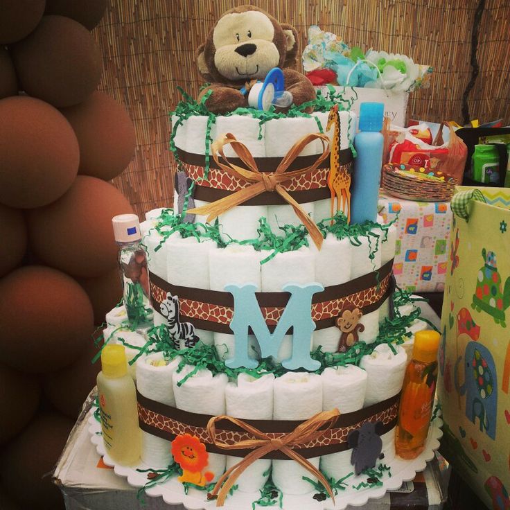 Zoo Animal Themed Diaper Cake