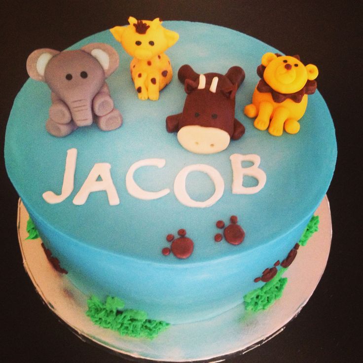 Zoo Themed Baby Shower Cake