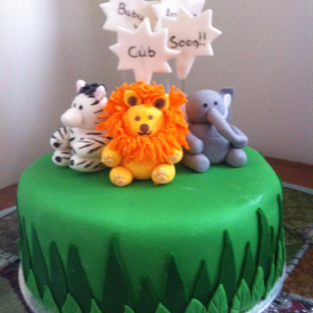 Zoo Themed Baby Shower Cake