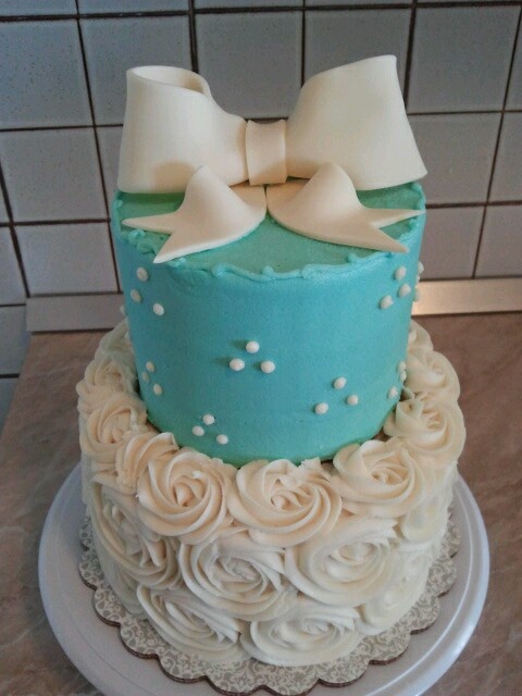 2 Tier Blue Birthday Cake