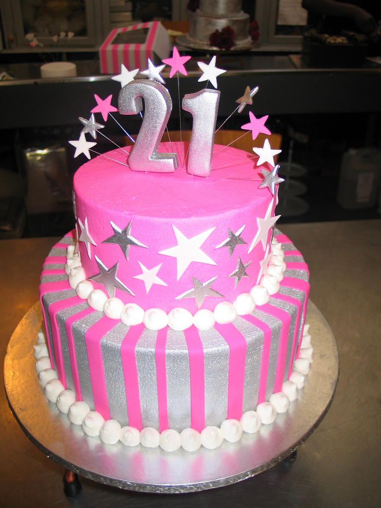 2 Tier Pink Birthday Cake