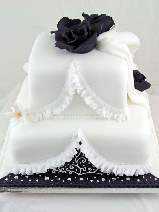 2 Tier Square Wedding Cake