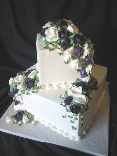 2 Tier Square Wedding Cake