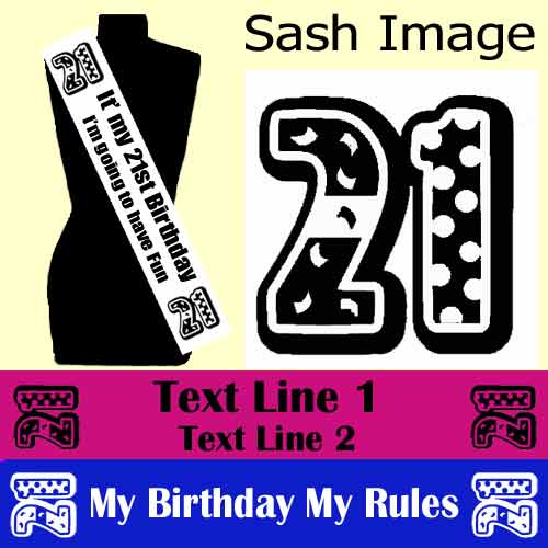 21st Birthday Sashes