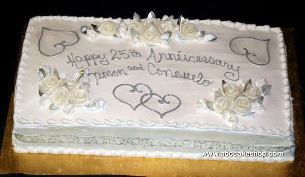 25th Wedding Anniversary Sheet Cakes