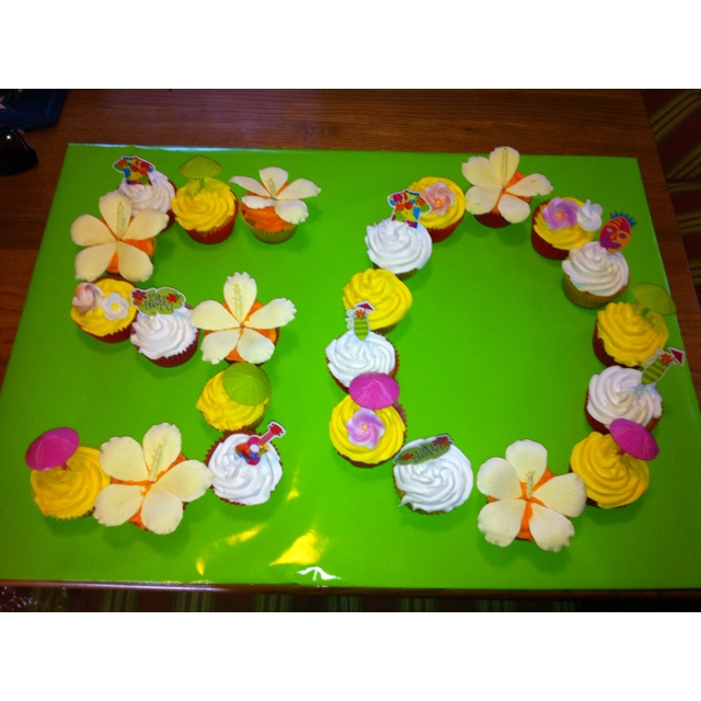 12 Photos of 50th Birthday Luau Cupcakes