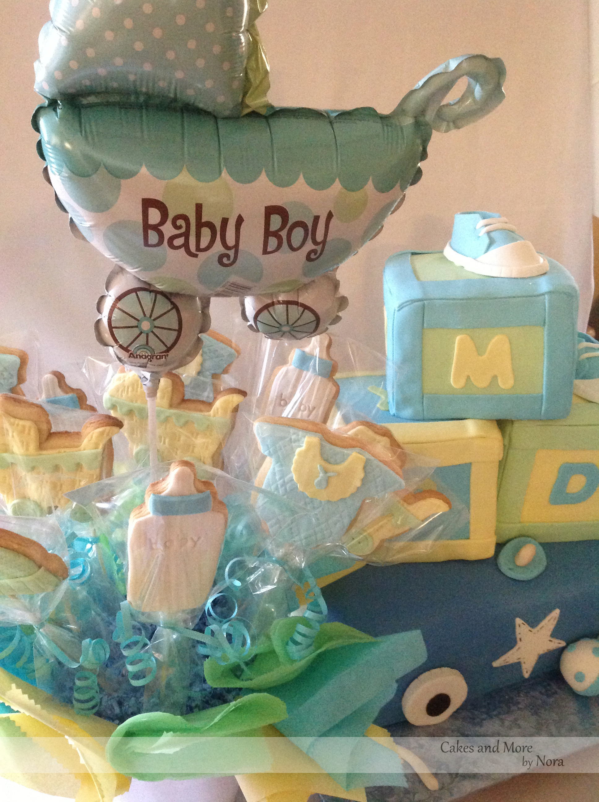 Baby Boy Shower Cake Blocks