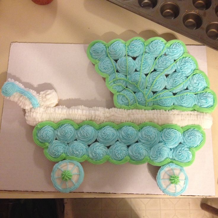 Baby Carriage Cupcake Cake