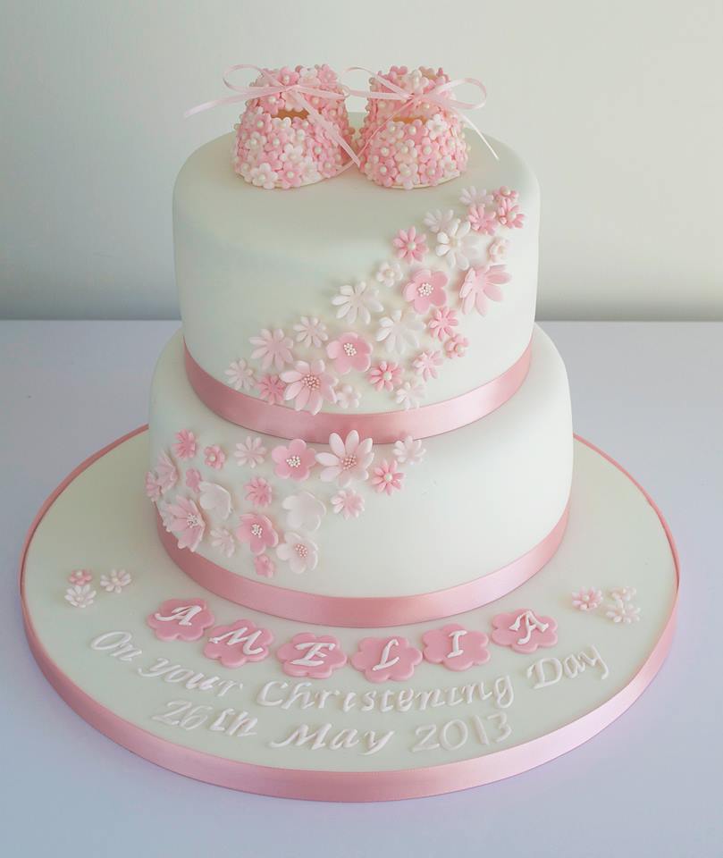 Baby Girl Christening Cake