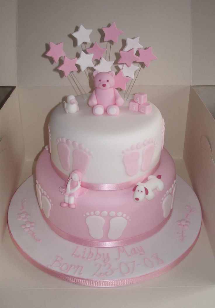 Baby Girl Christening Cake