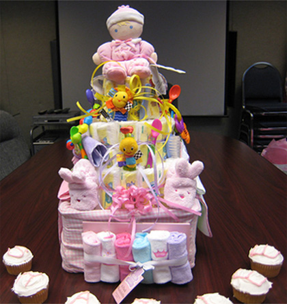 Baby Girl Diaper Cake Idea