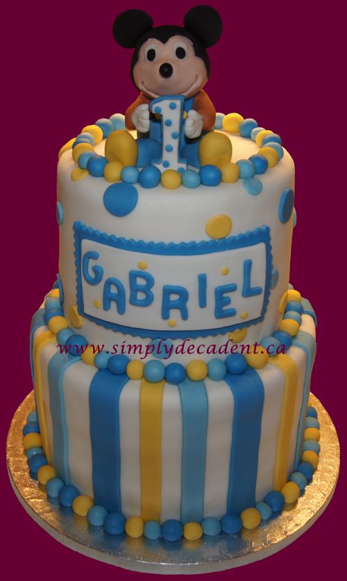 Baby Mickey Mouse 1st Birthday Cake