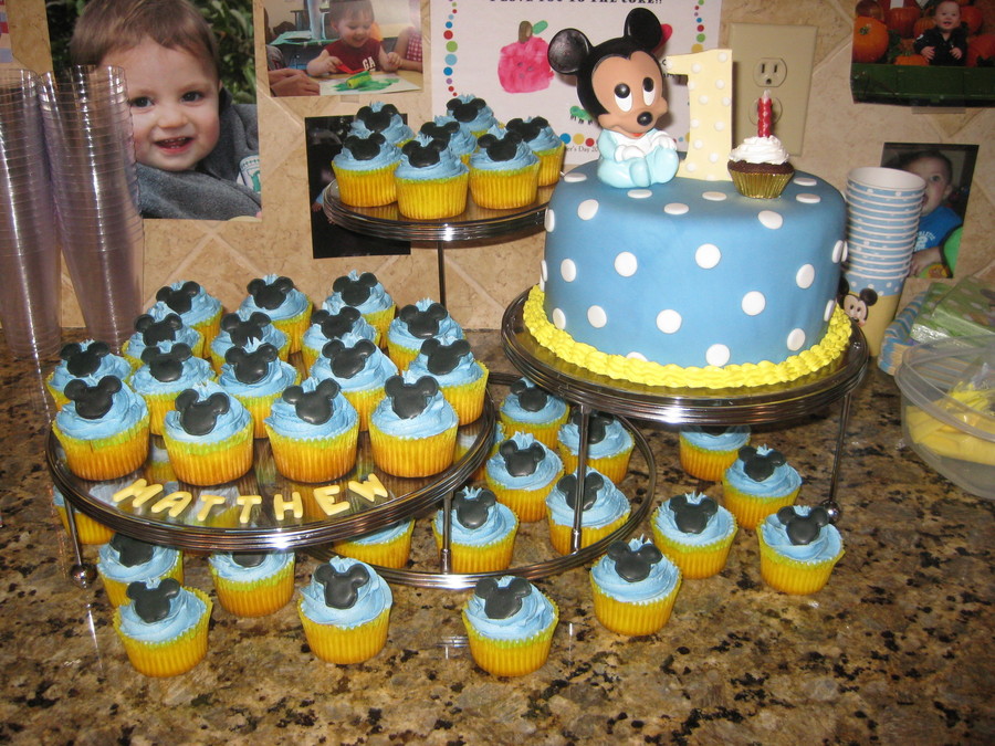 Baby Mickey Mouse First Birthday Cake