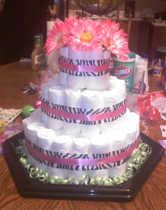 Baby Shower Cake Made of Diapers