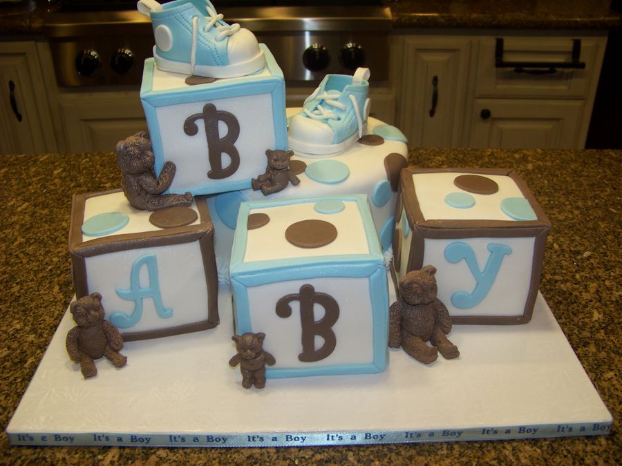 Baby Shower Cakes with Blocks