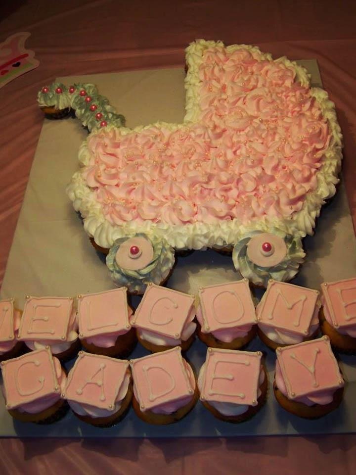 11 Photos of For Baby Girl Carriage Baby Shower Cupcakes