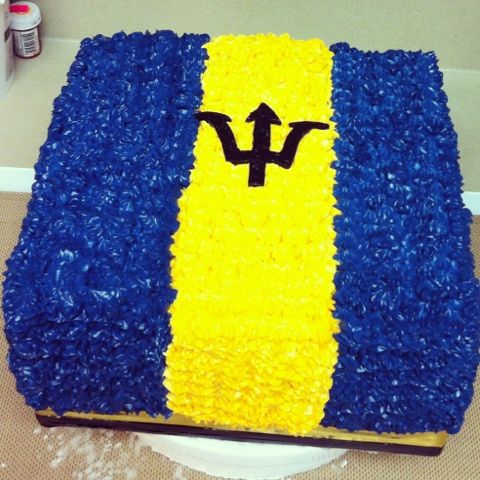 Barbados Flag Cake