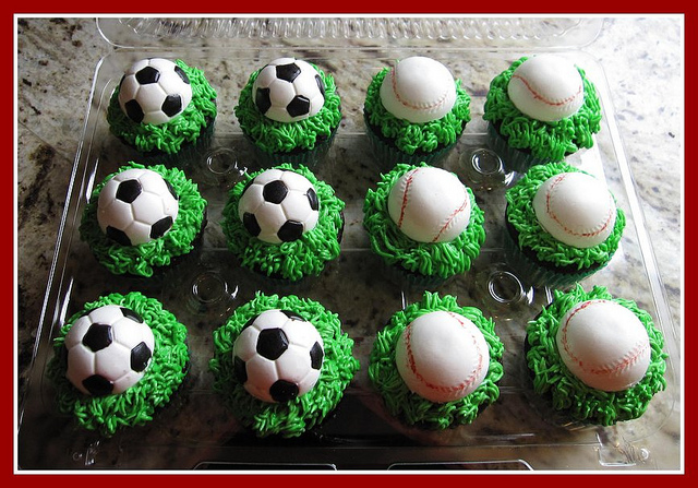 Baseball and Soccer Cupcakes