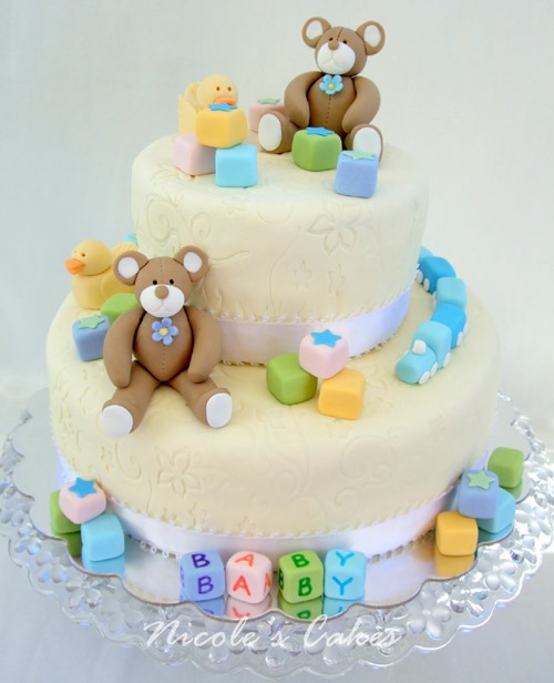 Bear Baby Shower Cake