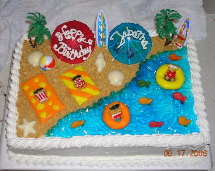 Birthday Beach Cake Teddy Grahams